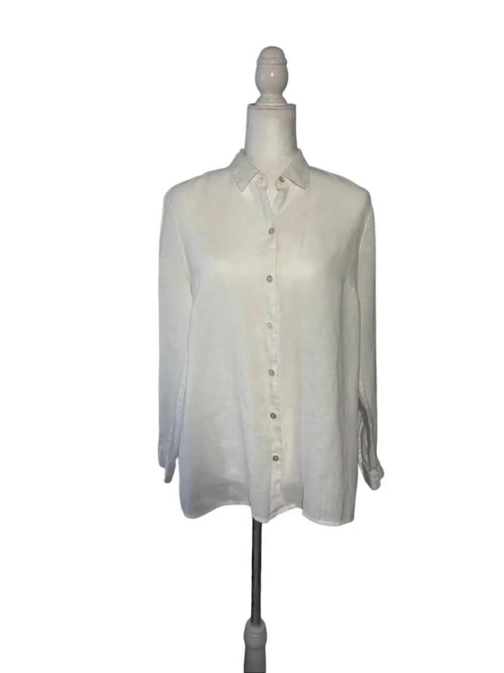 J. Jill Easy Linen white button down shirt - S